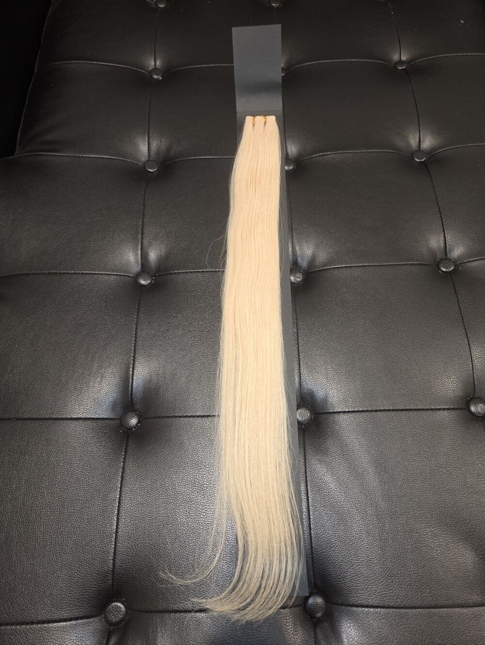 24" Virgin Malaysian Platinum Blonde Straight Invisible Tape Hair